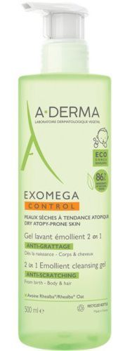 Купить A-Derma Exomega Control - Очищающий гель 2-в-1 для тела и волос 500 мл, A-Derma (Франция)