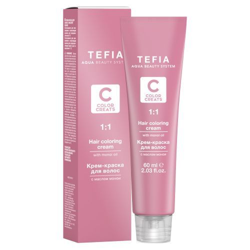 Tefia Color Creats - Крем-краска для волос с маслом монои 4.88 брюнет шоколад интенсивный 60 мл