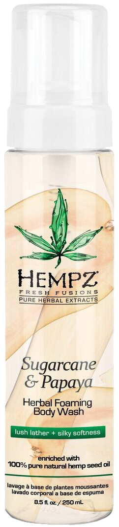 Купить Hempz Sugarcane & Papaya Herbal Foaming Body Wash - Гель-мусс для душа Сахарный тростник и Папайя 250 мл, Hempz (США)