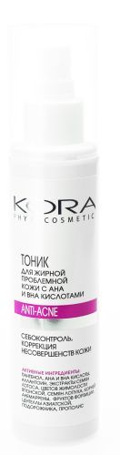 Kora - Тоник для жирной проблемной кожи с АНА и ВНА кислотами 150 мл