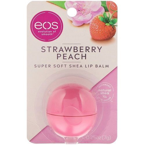 Купить Eos flavor strawberry peach lip balm бальзам для губ (на картонной подложке), EOS (США)