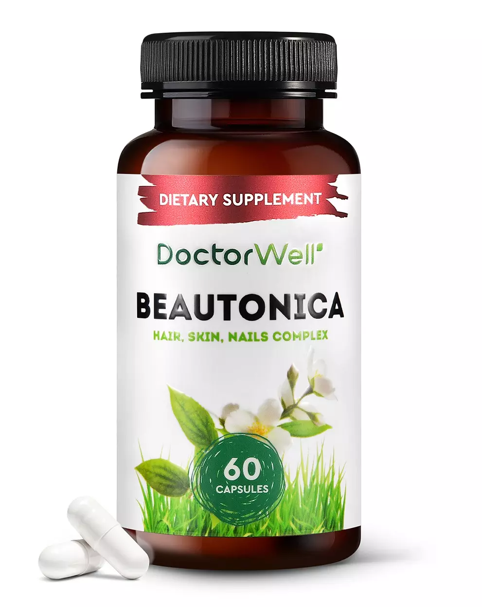 Купить Комплекс витаминов и минералов для кожи, волос и ногтей Beautonica, 60 капсул, DoctorWell (Россия)