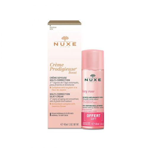 Nuxe Creme Prodigieuse - Набор (Мультикорректирующий крем для лица 40 мл, Мицеллярная вода для лица и глаз 3 в 1 40 мл)