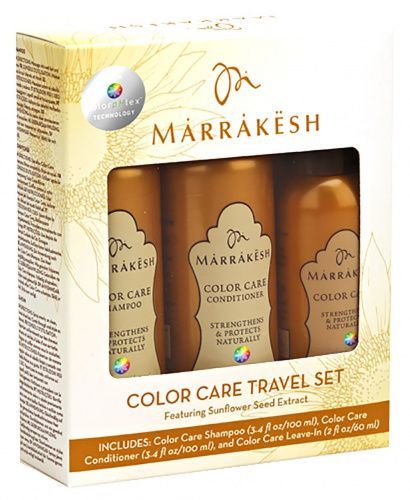 Купить Marrakesh Color Care Travel Set - Набор женский для окрашенных волос (шампунь для окрашенных волос, кондиционер для окрашенных волос, несмываемый спрей-кондиционер для окрашенных волос), Marrakesh (США)