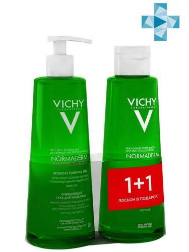 Купить Vichy Normaderm - Набор (Cужающий поры очищающий лосьон 200 мл, Oчищающий гель для умывания 200 мл), Vichy (Франция)