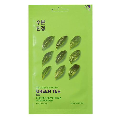 Купить Holika Holika Pure Essence Mask Sheet Green Tea - Противовоспалительная тканевая маска, зеленый чай 20 мл, Holika Holika (Корея)