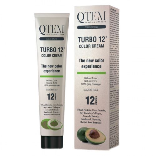 Купить Qtem Color Service Turbo 12 Color Cream - Перманентный краситель с восстанавливающими активами 10.15 Ледяной шоколадный экстра светлый блонд 100 мл, Qtem (Испания)