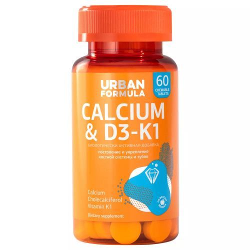 Биологически активная добавка к пище Calcium & D3-K1, 60 таблеток Urban Formula (Россия) купить по цене 931 руб.