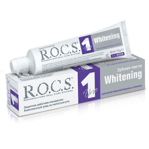 Купить R.O.C.S UNO Whitening - Зубная паста (Отбеливание) 74 гр, R.O.C.S. (Россия)