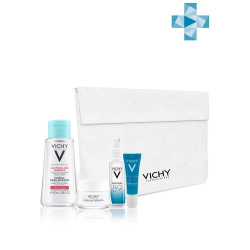 Купить Vichy Purete Thermal - Мини-набор для базового ухода за кожей (мицеллярная вода 100 мл, легкий крем 15 мл, гель-сыворотка mineral 89 10 мл, сыворотка-концентрат Probiotic Fraction 10 мл), Vichy (Франция)