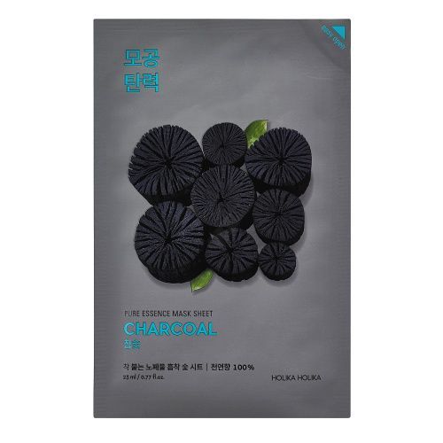 Купить Holika Holika Pure Essence Mask Sheet Charcoal - Успокаивающая тканевая маска с углем, Holika Holika (Корея)