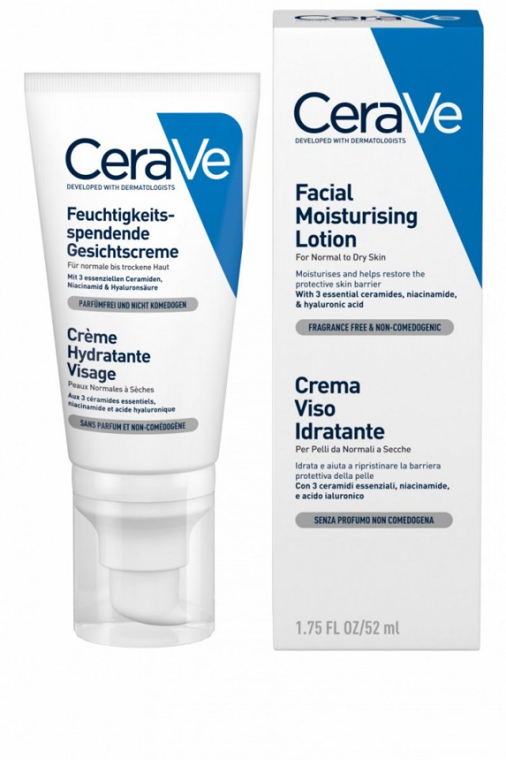 CeraVe - Увлажняющий лосьон для лица для нормальной и сухой кожи лица 52 мл