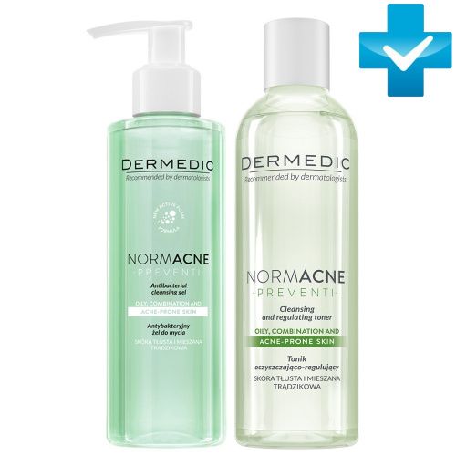 Купить Dermedic Normacne - Набор Очищение жирной кожи (гель 200 мл, тоник 200 мл), Dermedic (Польша)
