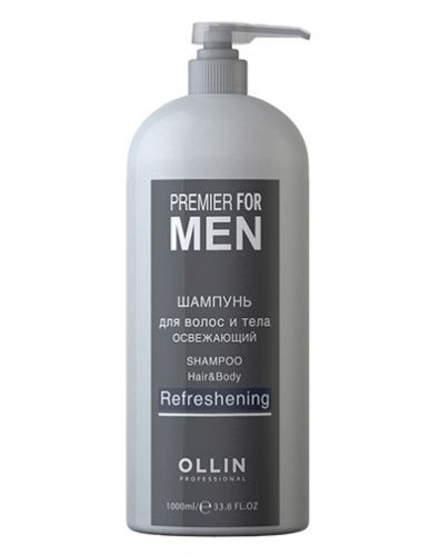 Купить Ollin Professional Premier For Men Shampoo Hair&Body Refreshening - Шампунь для волос и тела освежающий 1000 мл, Ollin Professional (Россия)