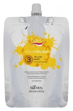 Купить Kaaral Color Splash Yellow Burst - Полуперманентный краситель желтый 200 мл, Kaaral (Италия)