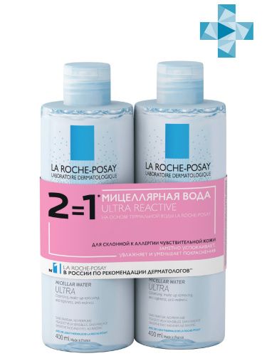 Купить La Roche-Posay Physiological Cleansers - Мицеллярная вода для чувствительной, склонной к аллергии кожи 2*400 мл, La Roche-Posay (Франция)