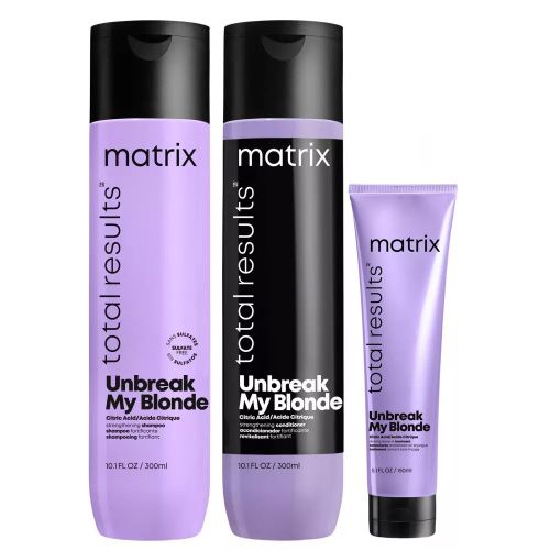 Купить Matrix Total Results Unbreak My Blonde - Набор для укрепления осветленных волос (Шампунь 300 мл, Кондиционер 300 мл, Крем 150 мл), Matrix (США)