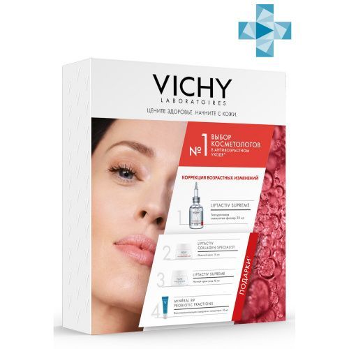 Купить Vichy Liftactiv - Набор бьюти-бокс для антивозрастного ухода за кожей (сыворотка-филлер 30 мл, дневной крем collagen specialist 15 мл, ночной крем-уход 15 мл, сыворотка probiotic fractions 10 мл), Vichy (Франция)