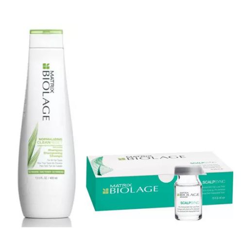 Купить Matrix Biolage Scalpsync - Набор для восстановления баланса кожи головы (шампунь 250 мл, ампулы 10х6 мл), Matrix (США)