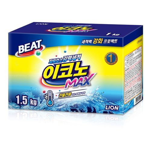 Купить CJ Lion Beat Econo Max - Концентрированный стиральный порошок для ручной и автоматической стирки в холодной воде (для всех видов тканей) 1500г, CJ Lion (Корея)