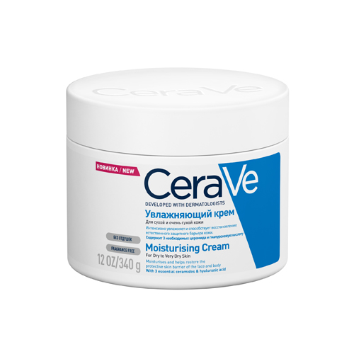 Купить CeraVe Moisturising Cream - Увлажняющий крем для сухой и очень сухой кожи лица и тела детей и взрослых 340 мл, CeraVe (Франция)