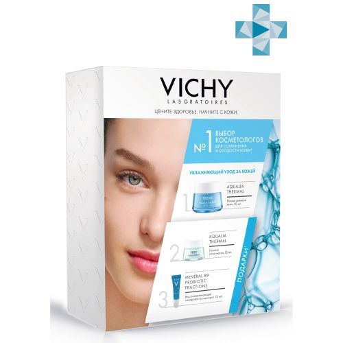 Купить Vichy Aqualia Thermal - Набор Комплексный увлажняющий уход за кожей (легкий крем для нормальной кожи 50 мл, ночной спа-ритуал крем-гель 15 мл, восстанавливающая сыворотка-концентрат Probiotic Fractions 10 мл), Vichy (Франция)