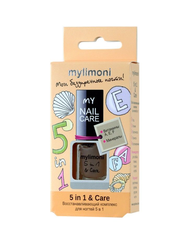 Купить Limoni MyLimoni 5 in 1 & Care - Восстанавливающий комплекс для ногтей 6 мл, Limoni (Корея)