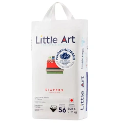 Детские подгузники размер L 9-12 кг, 56 шт Little Art (Китай) купить по цене 1 391 руб.