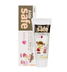 Детская зубная паста со вкусом клубники Kids Safe 3-12 лет, 90 г CJ Lion (Корея) купить по цене 125 руб.