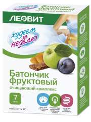 Леовит Худеем за неделю - Батончик фруктовый Очищающий комплекс 70 гр Леовит (Россия) купить по цене 233 руб.
