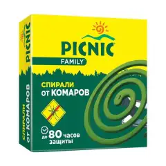 Набор спиралей от комаров "Защита 80 часов", 10 шт Picnic (Россия) купить по цене 140 руб.