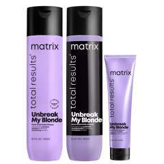 Matrix Total Results Unbreak My Blonde - Набор для укрепления осветленных волос (Шампунь 300 мл, Кондиционер 300 мл, Крем 150 мл) Matrix (США) купить по цене 3 149 руб.