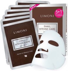 Limoni Snail Intense Care Sheet Mask - Набор масок 6 шт Limoni (Корея) купить по цене 796 руб.