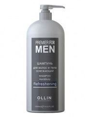 Ollin Professional Premier For Men Shampoo Hair&Body Refreshening - Шампунь для волос и тела освежающий 1000 мл Ollin Professional (Россия) купить по цене 1 140 руб.