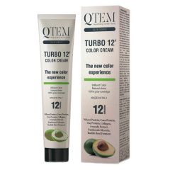 Qtem Color Service Turbo 12 Color Cream - Перманентный краситель с восстанавливающими активами 9.0 Очень светлый блонд 100 мл Qtem (Испания) купить по цене 865 руб.