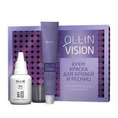 Ollin Professional Vision Black - Крем-краска для бровей и ресниц, черный 20 мл + салфетки под ресницы 15 пар Ollin Professional (Россия) купить по цене 279 руб.