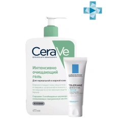 Набор: Очищающий гель CeraVe для нормальной и жирной кожи, 473 мл + Toleriane Sensitive Легкий крем для нормальной и комбинированной кожи, 40 мл CeraVe (Франция) купить по цене 2 259 руб.